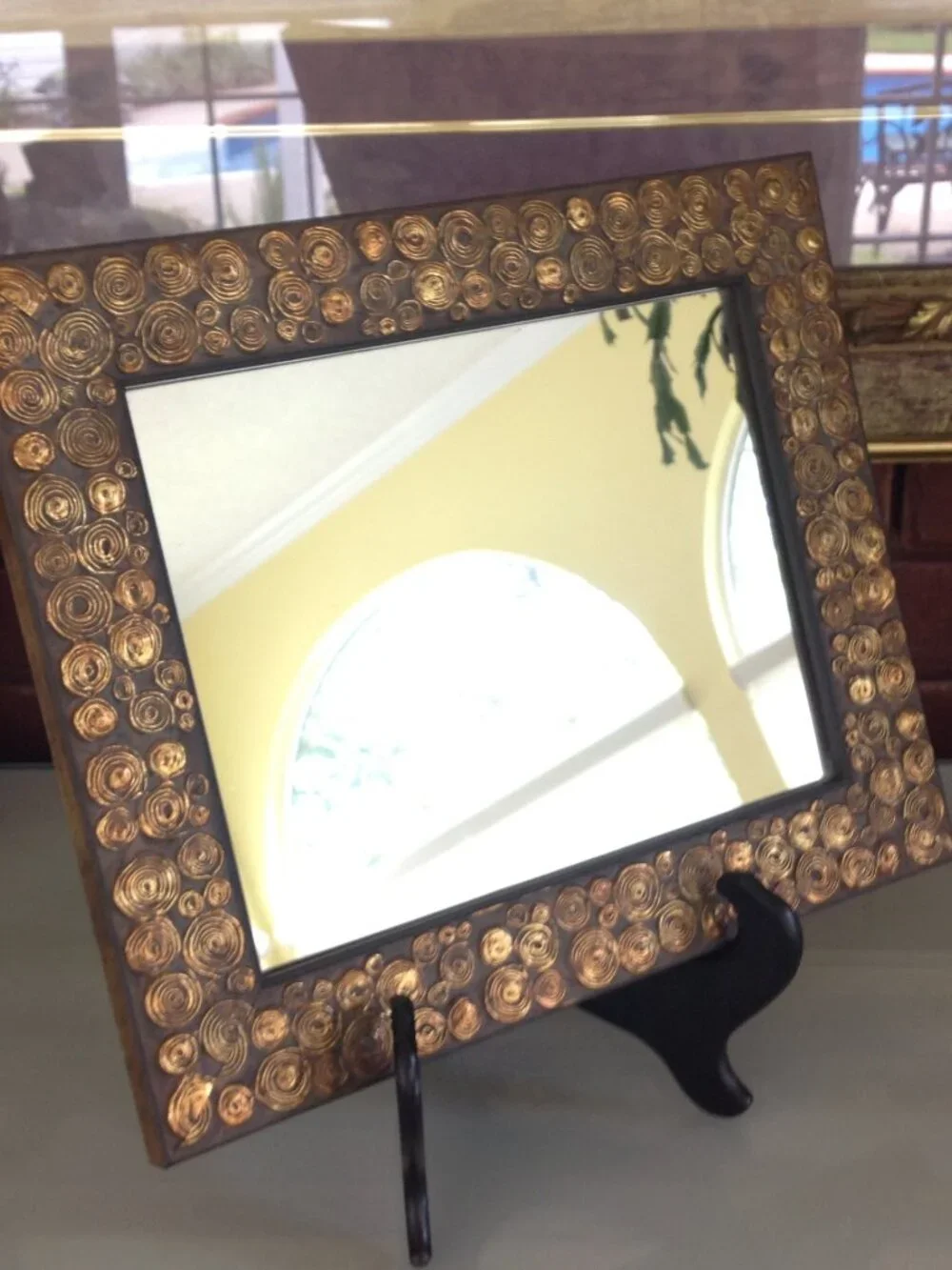 Vintage Decorative Mirror with Ornate Frame Black/Gold